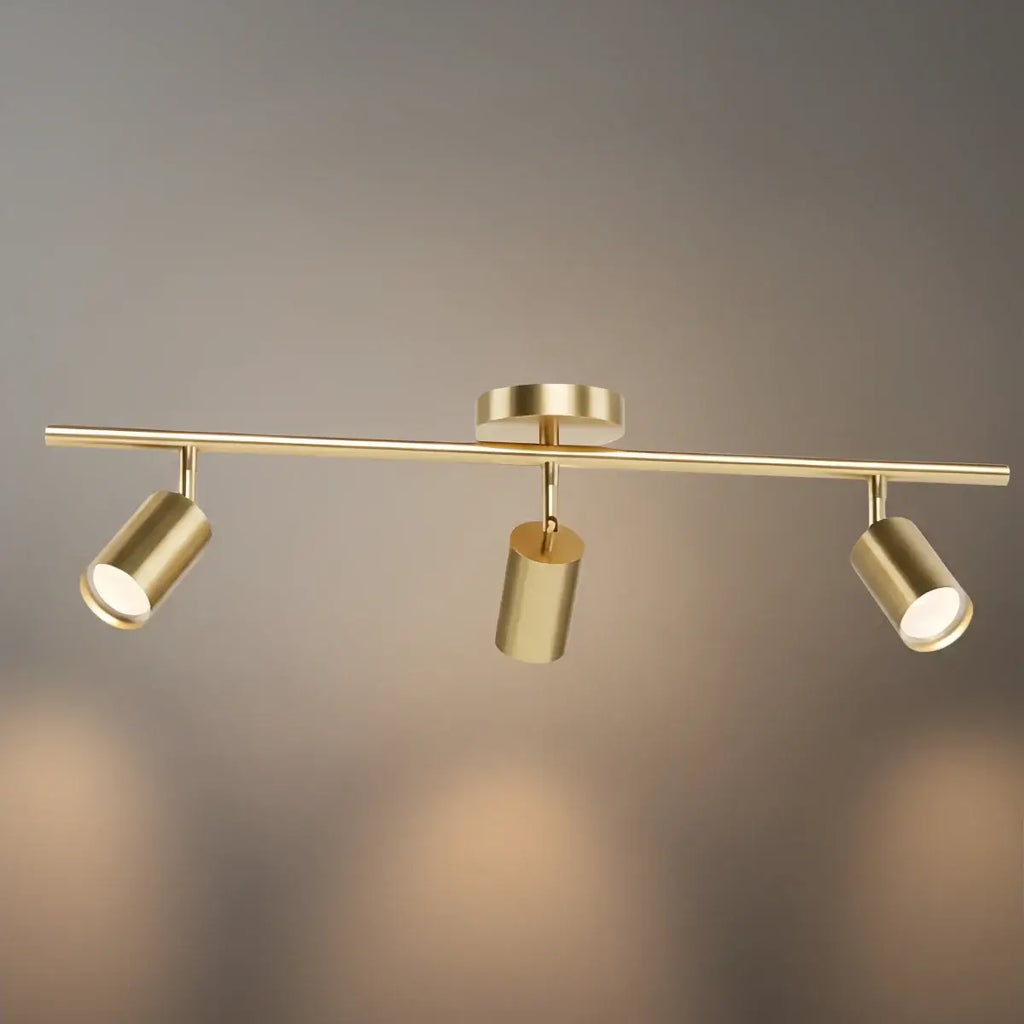 Minimalistische lineaire spotschijnwerper – Geborsteld goud/mat zwart voor woonkamer/studeerkamer - Flindria