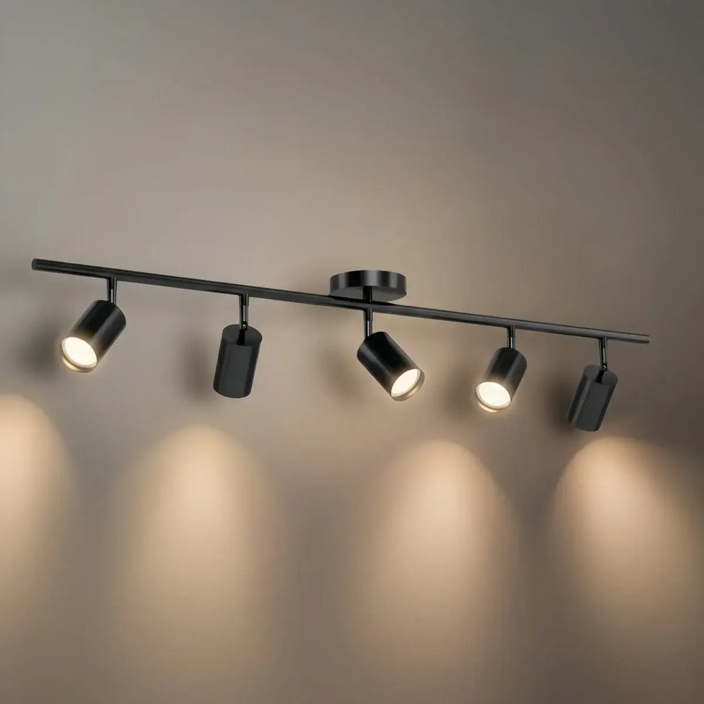 Minimalistische lineaire spotschijnwerper – Geborsteld goud/mat zwart voor woonkamer/studeerkamer - Flindria