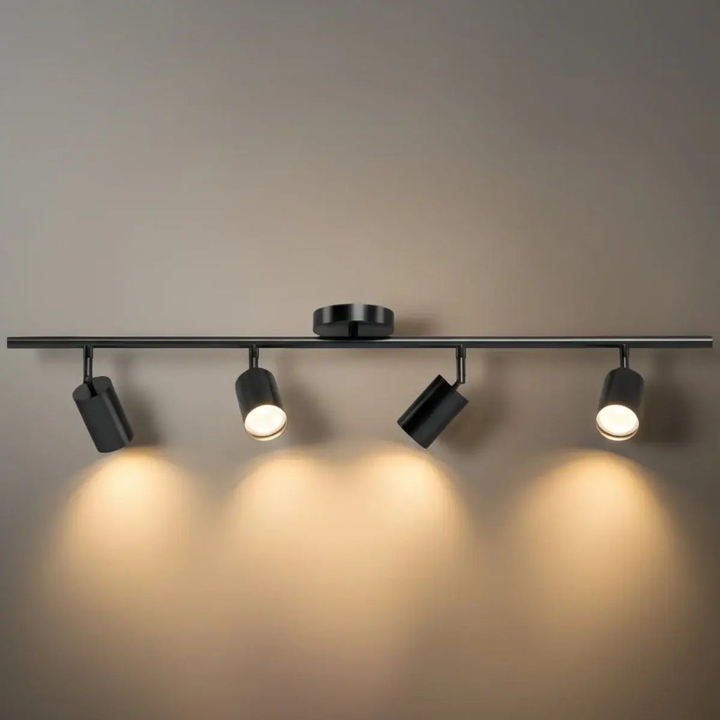 Minimalistische lineaire spotschijnwerper – Geborsteld goud/mat zwart voor woonkamer/studeerkamer - Flindria