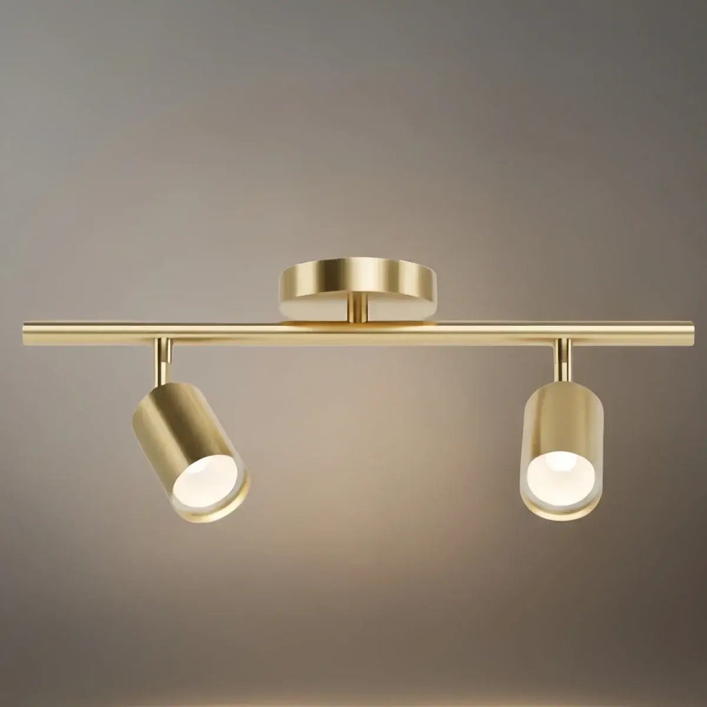 Minimalistische lineaire spotschijnwerper – Geborsteld goud/mat zwart voor woonkamer/studeerkamer - Flindria