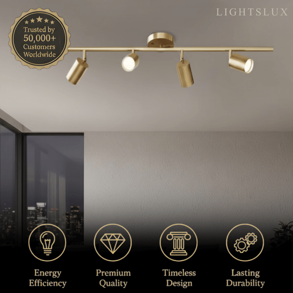 Minimalistische lineaire spotschijnwerper – Geborsteld goud/mat zwart voor woonkamer/studeerkamer - Flindria
