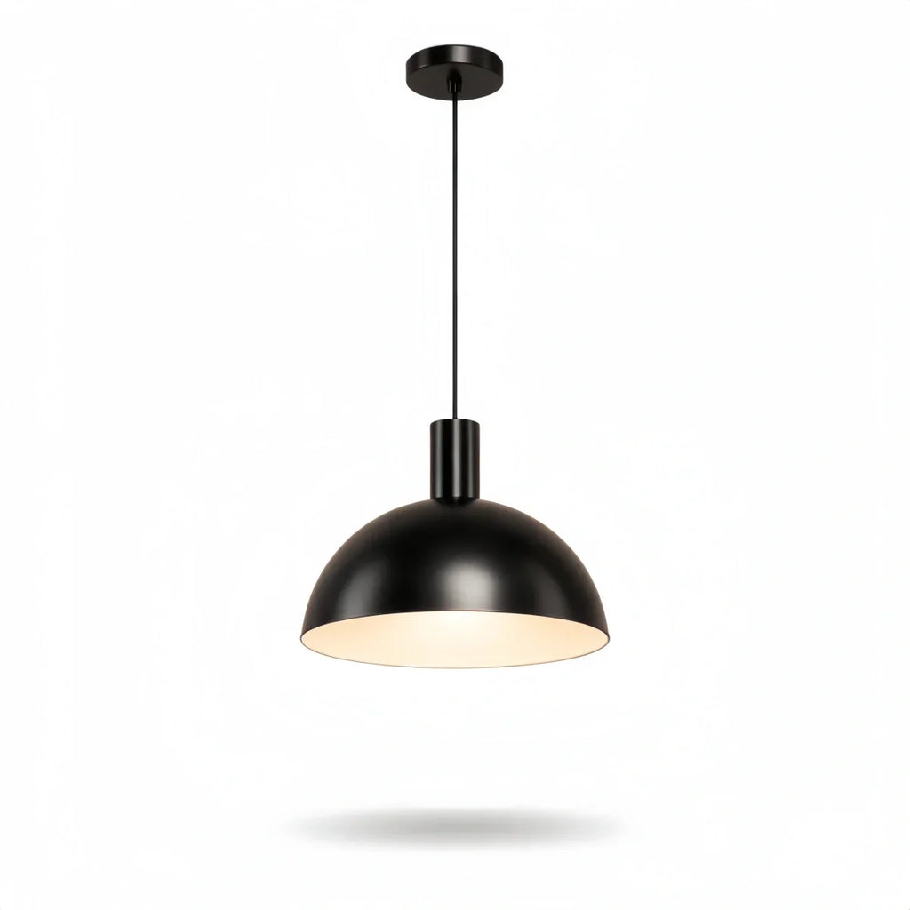Lámpara colgante de mediados de siglo – Latón macizo en dorado cepillado/negro mate para comedor - Flindria