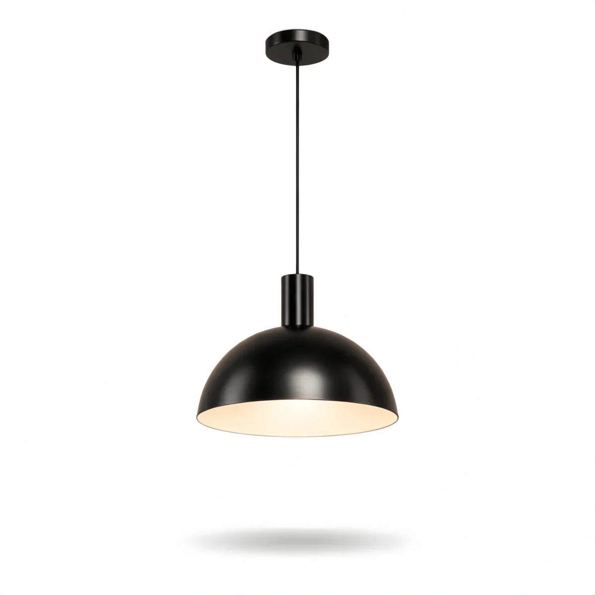 Lámpara colgante de mediados de siglo – Latón macizo en dorado cepillado/negro mate para comedor - Flindria