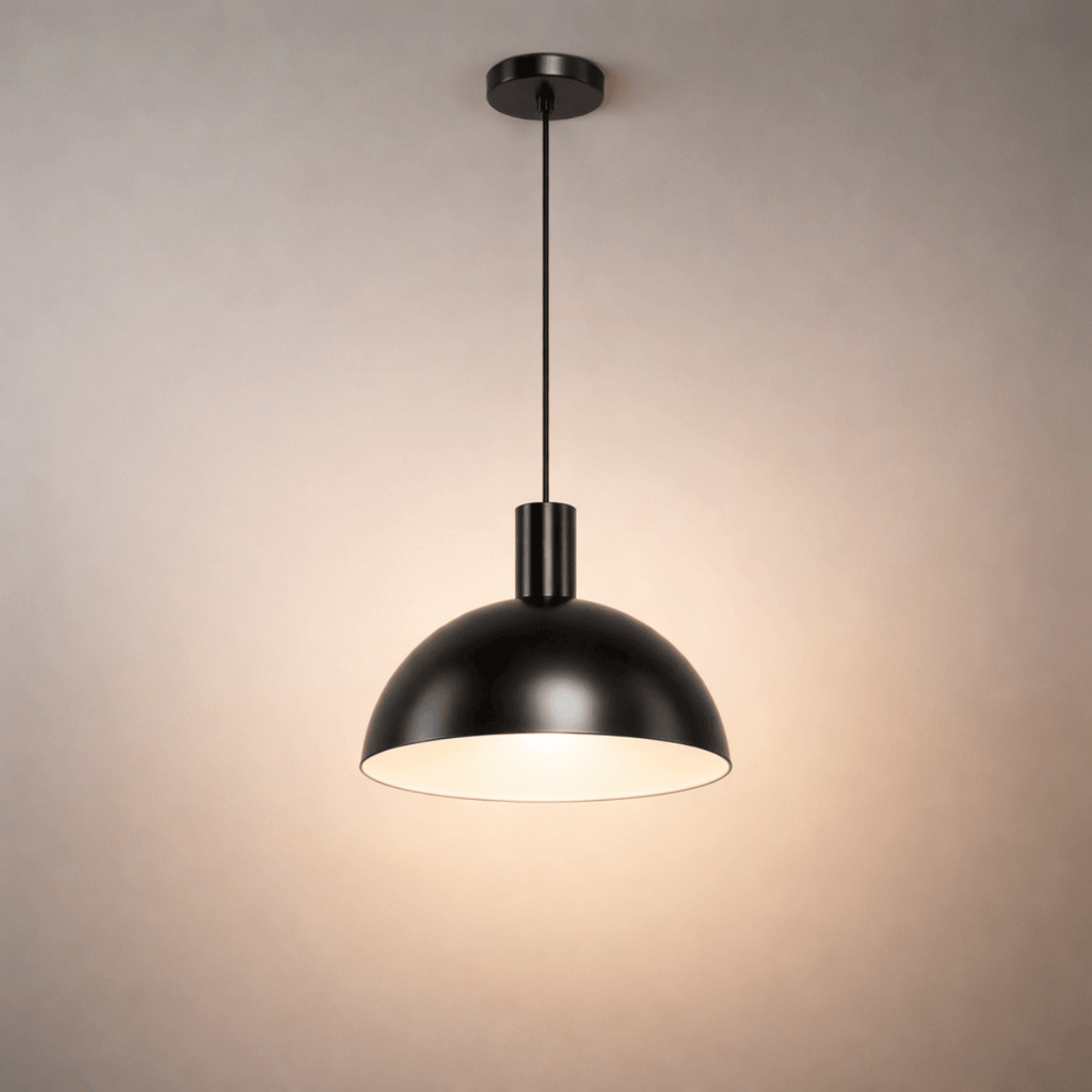 Lámpara colgante de mediados de siglo – Latón macizo en dorado cepillado/negro mate para comedor - Flindria