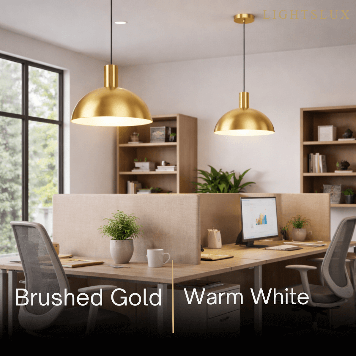 Lámpara colgante de mediados de siglo – Latón macizo en dorado cepillado/negro mate para comedor - Flindria
