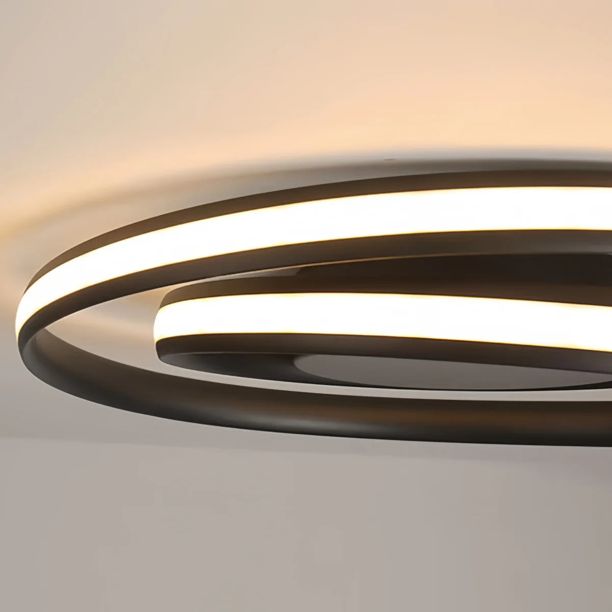 Spiral Ceiling Light – Black Ash Iron & Silica Gel for Bedroom/Living Room - Flindria