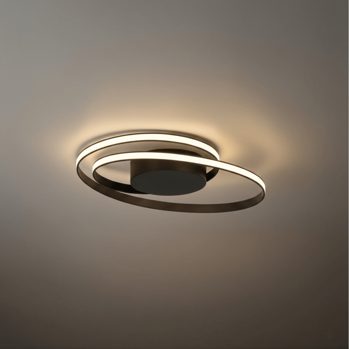 Spiral Ceiling Light – Black Ash Iron & Silica Gel for Bedroom/Living Room - Flindria