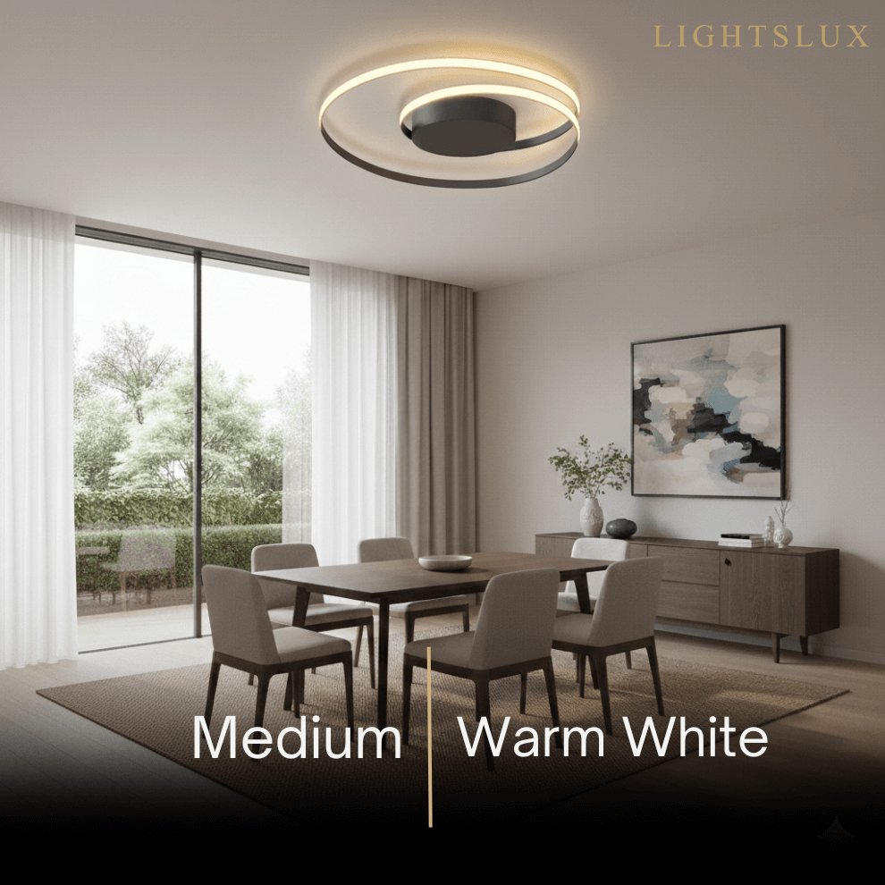 Spiral Ceiling Light – Black Ash Iron & Silica Gel for Bedroom/Living Room - Flindria