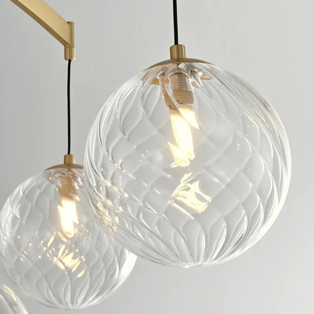 Lámpara de araña Royal Globe – Latón macizo cepillado dorado regulable para sala de estar - Flindria