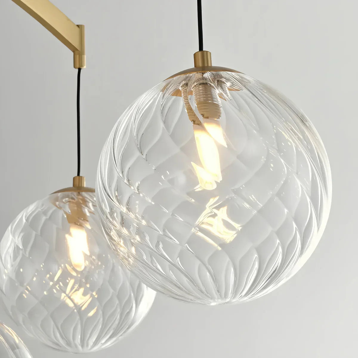 Lámpara de araña Royal Globe – Latón macizo cepillado dorado regulable para sala de estar - Flindria