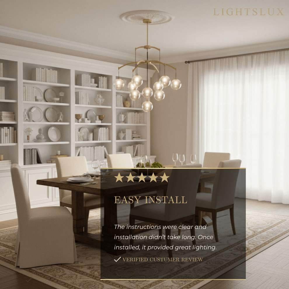 Lámpara de araña Royal Globe – Latón macizo cepillado dorado regulable para sala de estar - Flindria