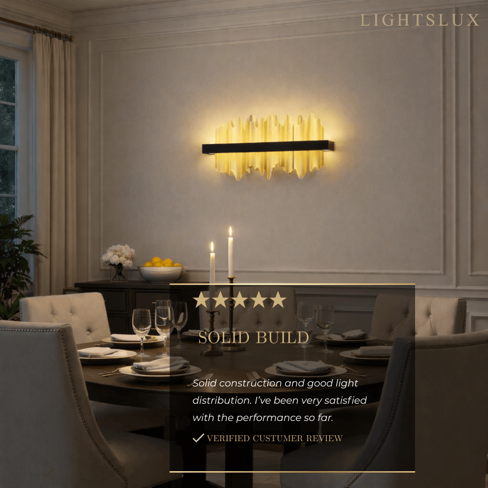 Aplique de pared lineal moderno en forma de carámbano – Hierro y acero negro/dorado pulido para sala de estar - Flindria