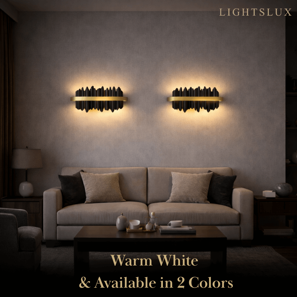 Aplique de pared lineal moderno en forma de carámbano – Hierro y acero negro/dorado pulido para sala de estar - Flindria