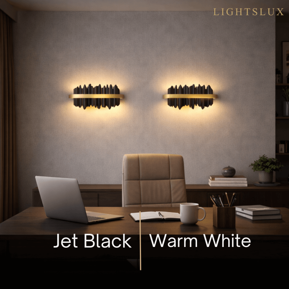 Aplique de pared lineal moderno en forma de carámbano – Hierro y acero negro/dorado pulido para sala de estar - Flindria