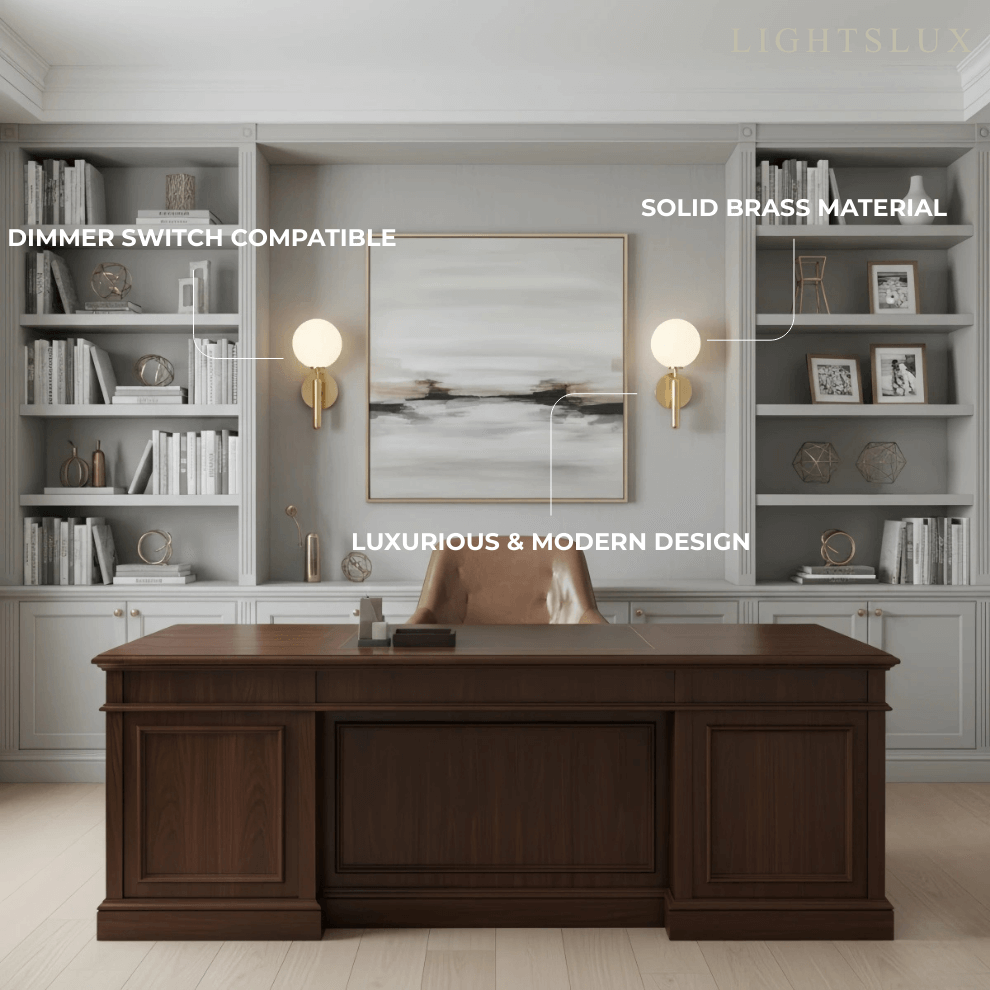 Aplique de pared moderno de latón macizo – Oro cepillado con acentos de vidrio liso para sala de estar - Flindria