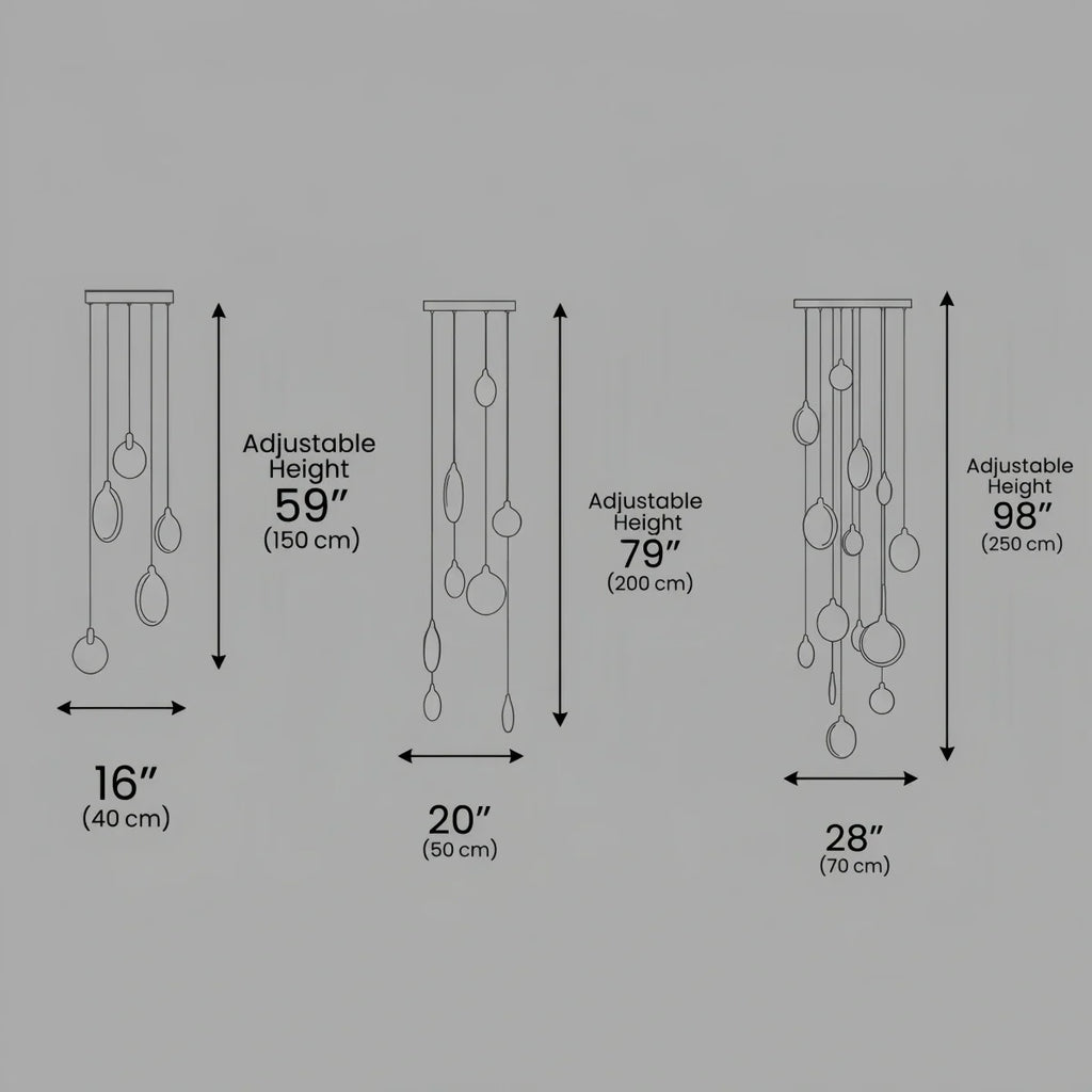 Lustre moderne en orbe de marbre pour escalier – Sphères suspendues sur escalier en acier inoxydable - Flindria