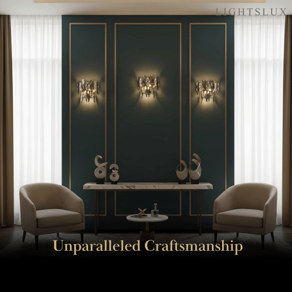 Aplique de pared moderno de lujo con cristal – Gris ahumado y dorado con cristales transparentes para interior - Flindria