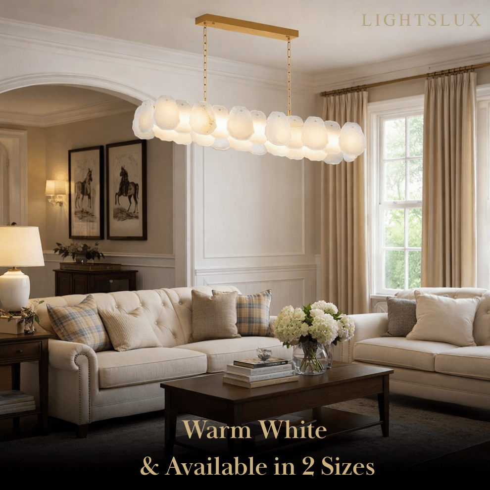 Alabaster Petal Pendant Light – Solid Brass Frame Brushed Gold Finish Kitchen island - Flindria