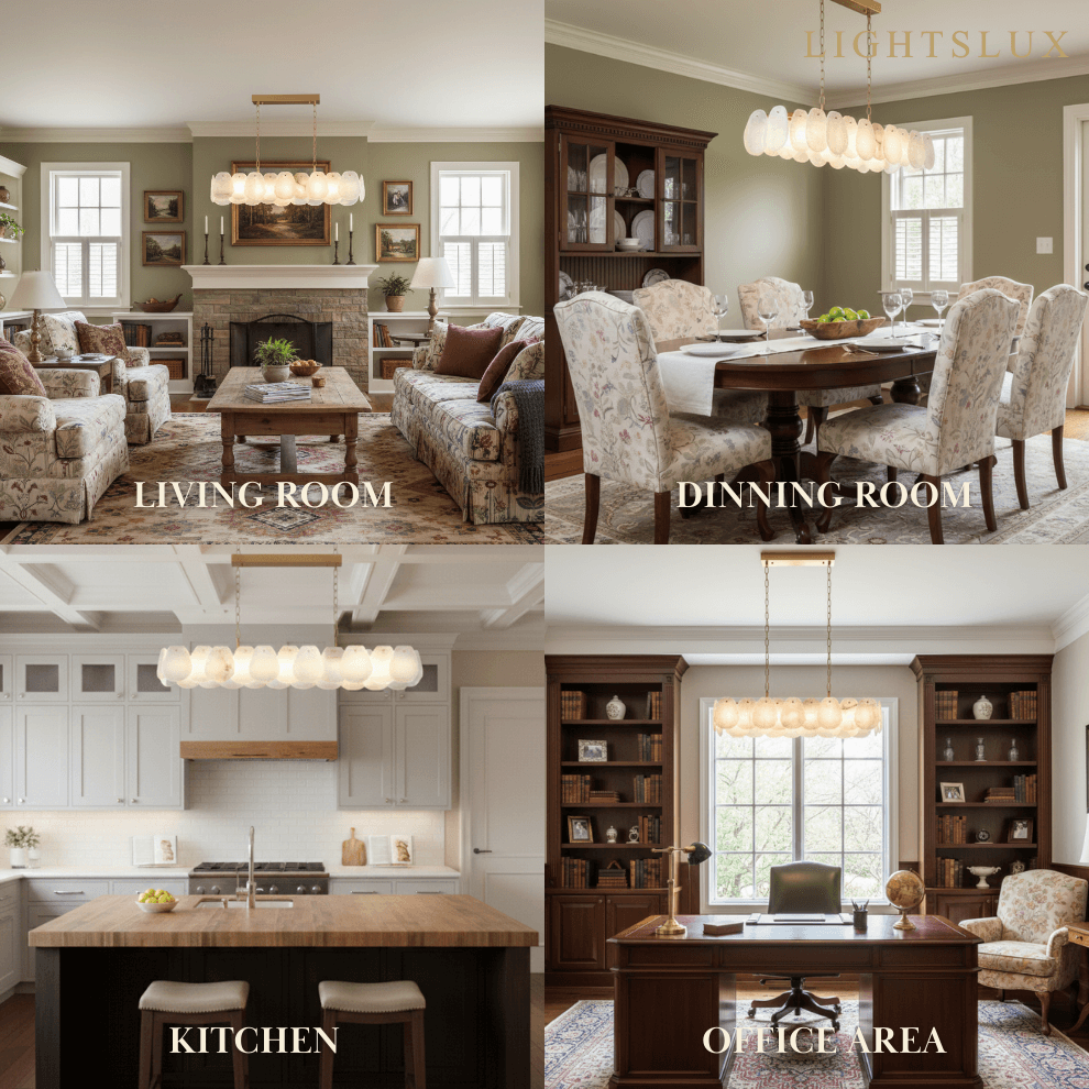 Alabaster Petal Pendant Light – Solid Brass Frame Brushed Gold Finish Kitchen island - Flindria