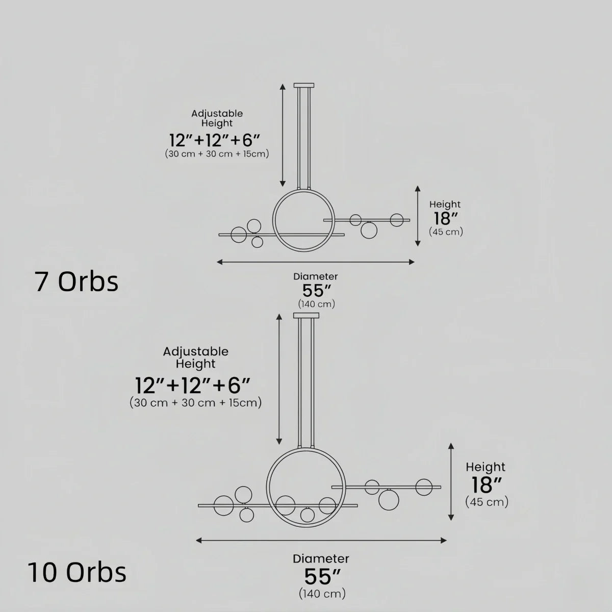 Nordic Glass Globe Chandelier – Floating Spheres on Circular Frame Kitchen Island - Flindria