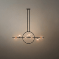 Nordic Glass Globe Chandelier – Floating Spheres on Circular Frame Kitchen Island - Flindria