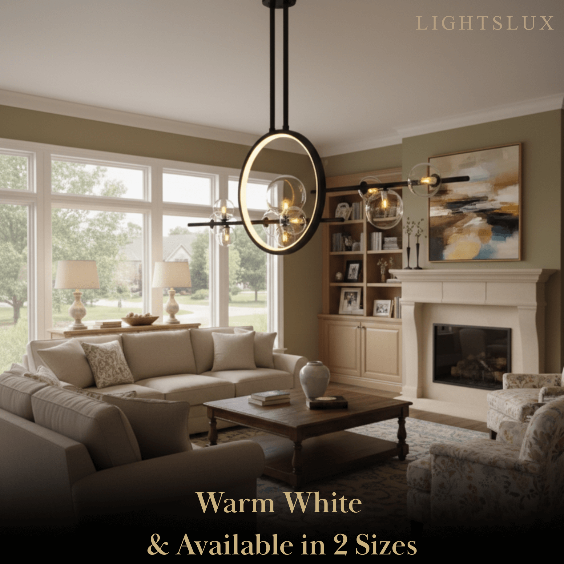 Nordic Glass Globe Chandelier – Floating Spheres on Circular Frame Kitchen Island - Flindria