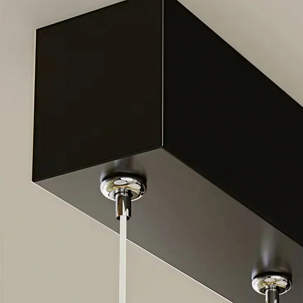 Modern Tiered Square Chandelier – Aluminum Acrylic Black Ash for Living Room - Flindria