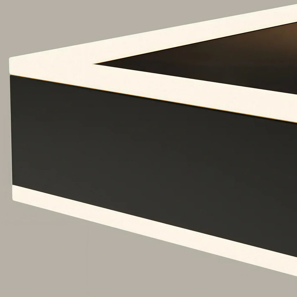 Modern Tiered Square Chandelier – Aluminum Acrylic Black Ash for Living Room - Flindria