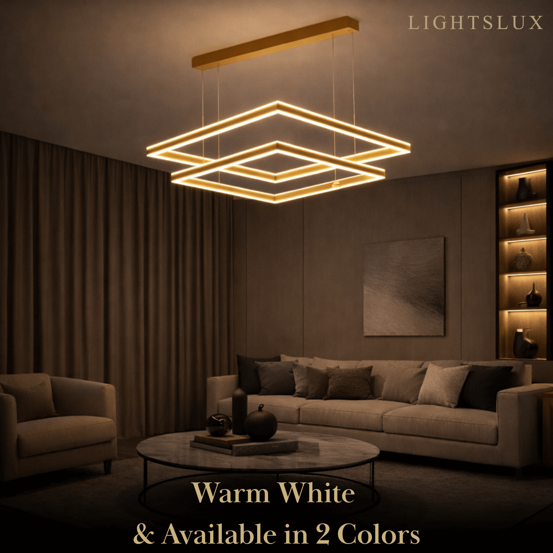 Modern Tiered Square Chandelier – Aluminum Acrylic Black Ash for Living Room - Flindria