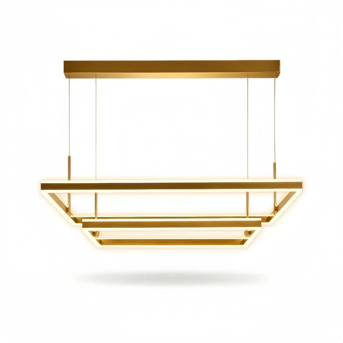 Modern Tiered Square Chandelier – Aluminum Acrylic Black Ash for Living Room - Flindria