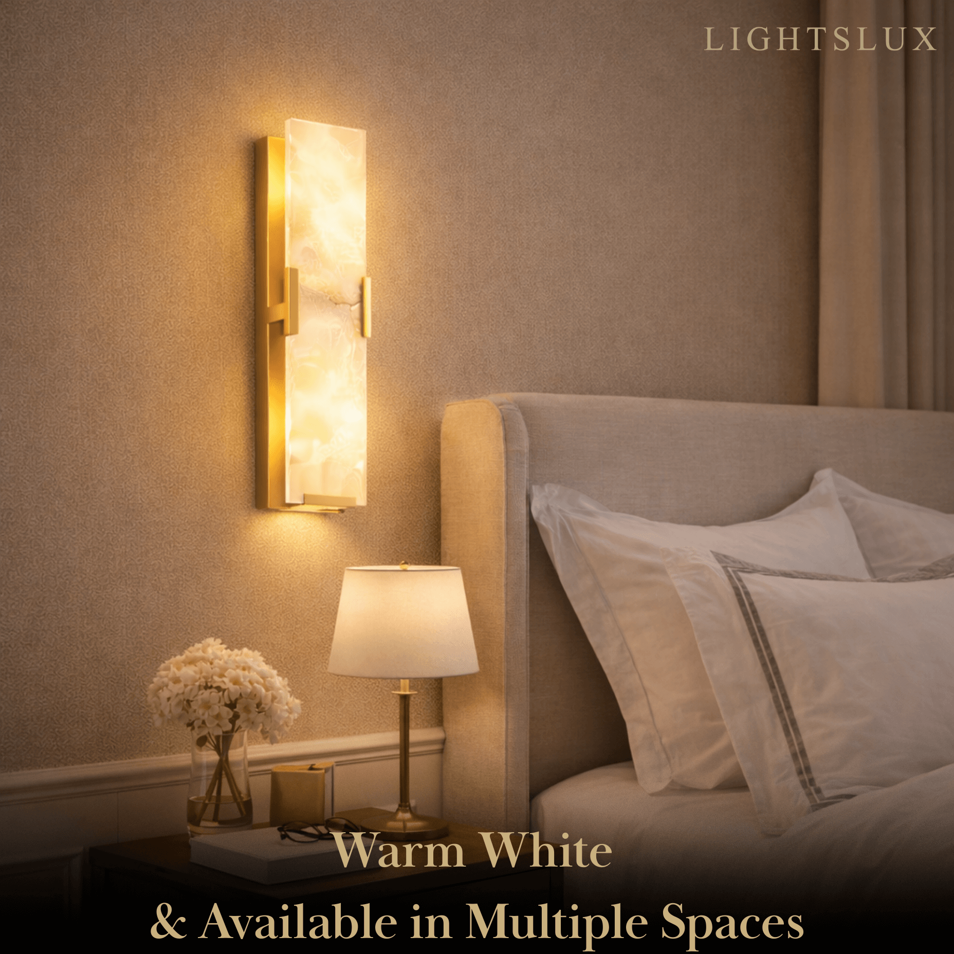 Modern Faceted Alabaster Wall Sconce – Brushed Gold Stainless Steel Backplate Indoor - Flindria