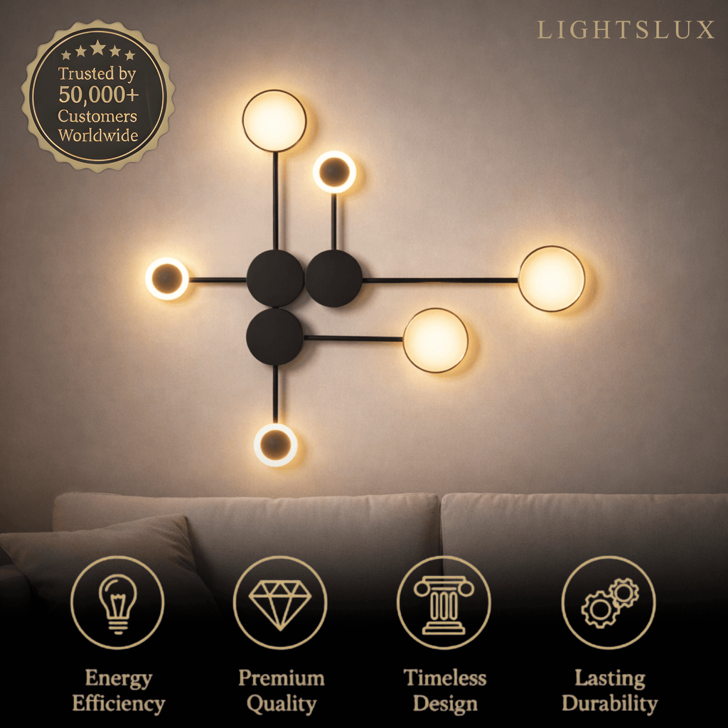 Lámpara de pared lineal minimalista Node – Puntos luminosos para interiores modernos - Flindria