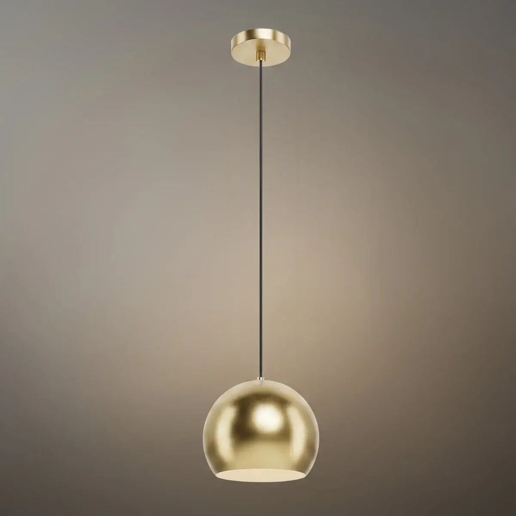 Moderne koepel hanglamp – Geborsteld goud/mat zwart voor keukeneiland - Flindria