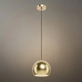 Moderne koepel hanglamp – Geborsteld goud/mat zwart voor keukeneiland - Flindria