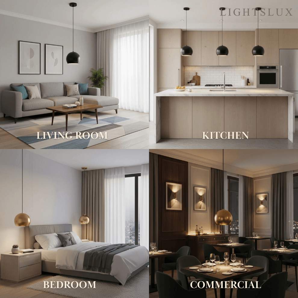 Moderne koepel hanglamp – Geborsteld goud/mat zwart voor keukeneiland - Flindria