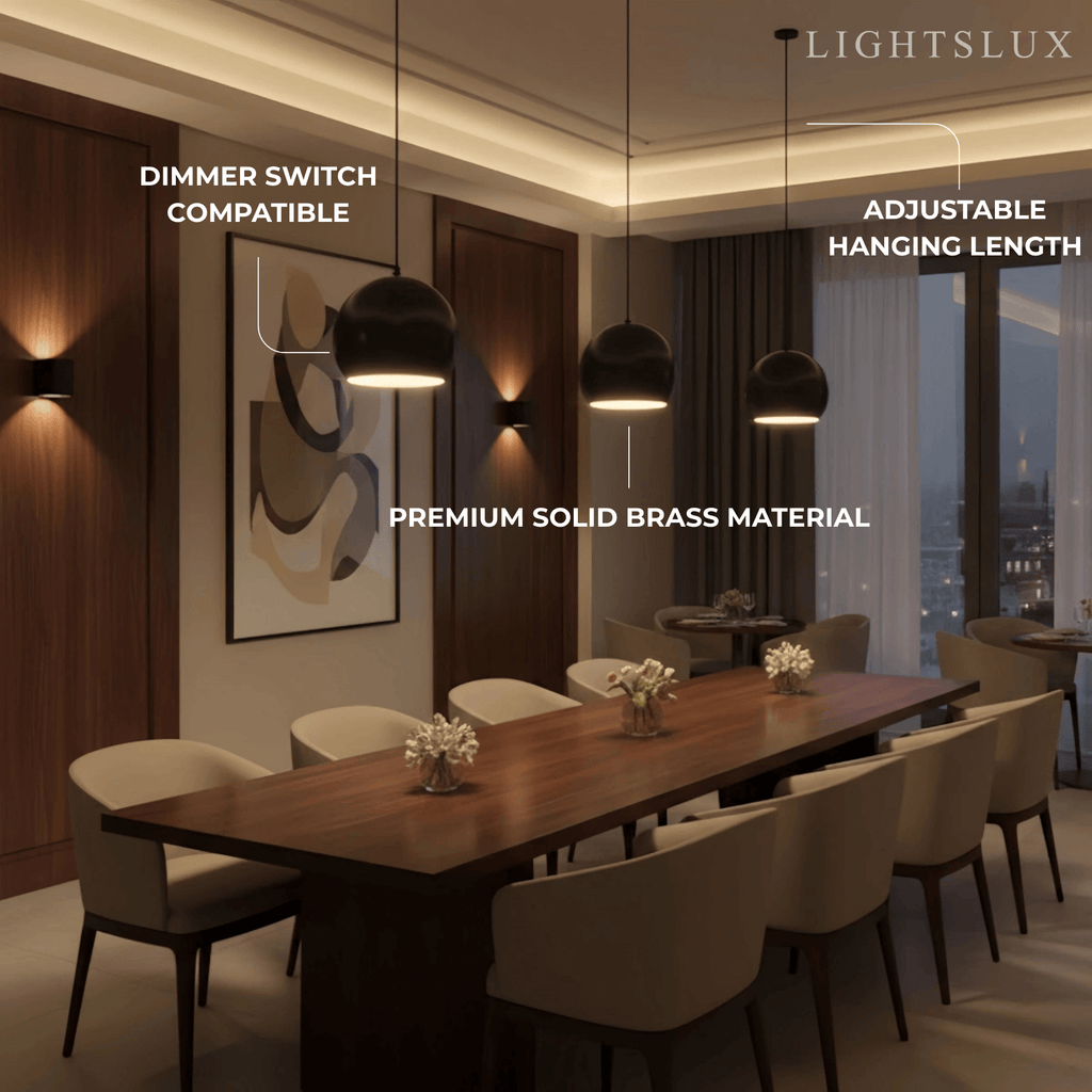 Moderne koepel hanglamp – Geborsteld goud/mat zwart voor keukeneiland - Flindria