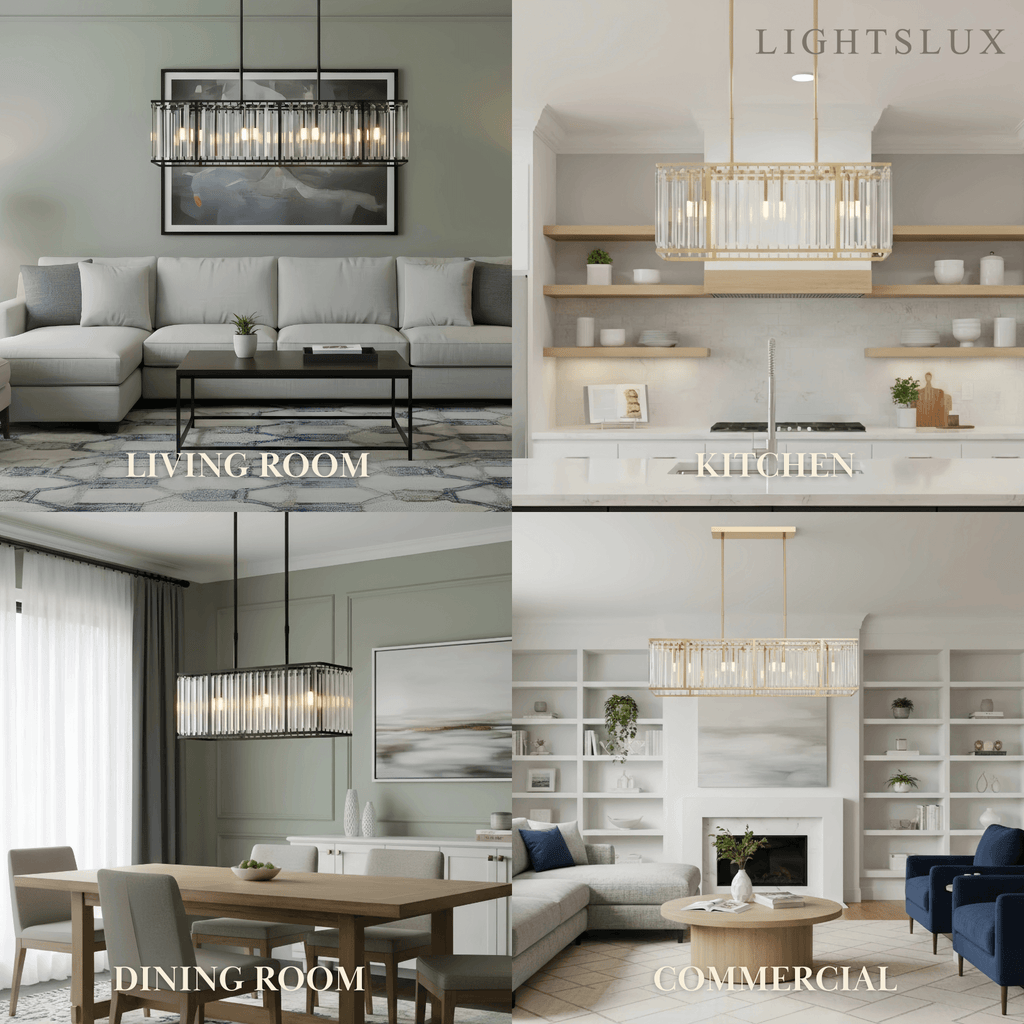 Lámpara de araña lineal moderna – Acentos metálicos para interiores de lujo refinado - Flindria