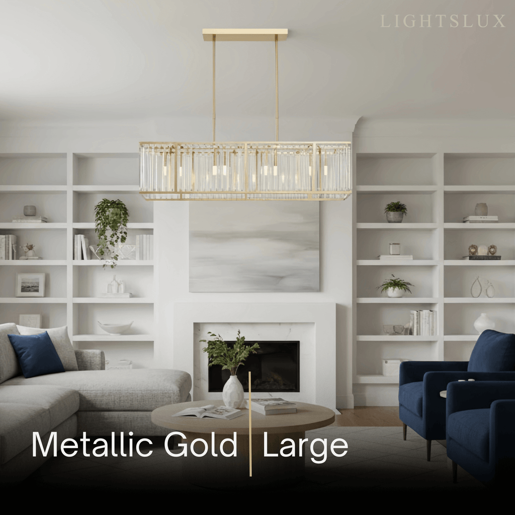Lámpara de araña lineal moderna – Acentos metálicos para interiores de lujo refinado - Flindria