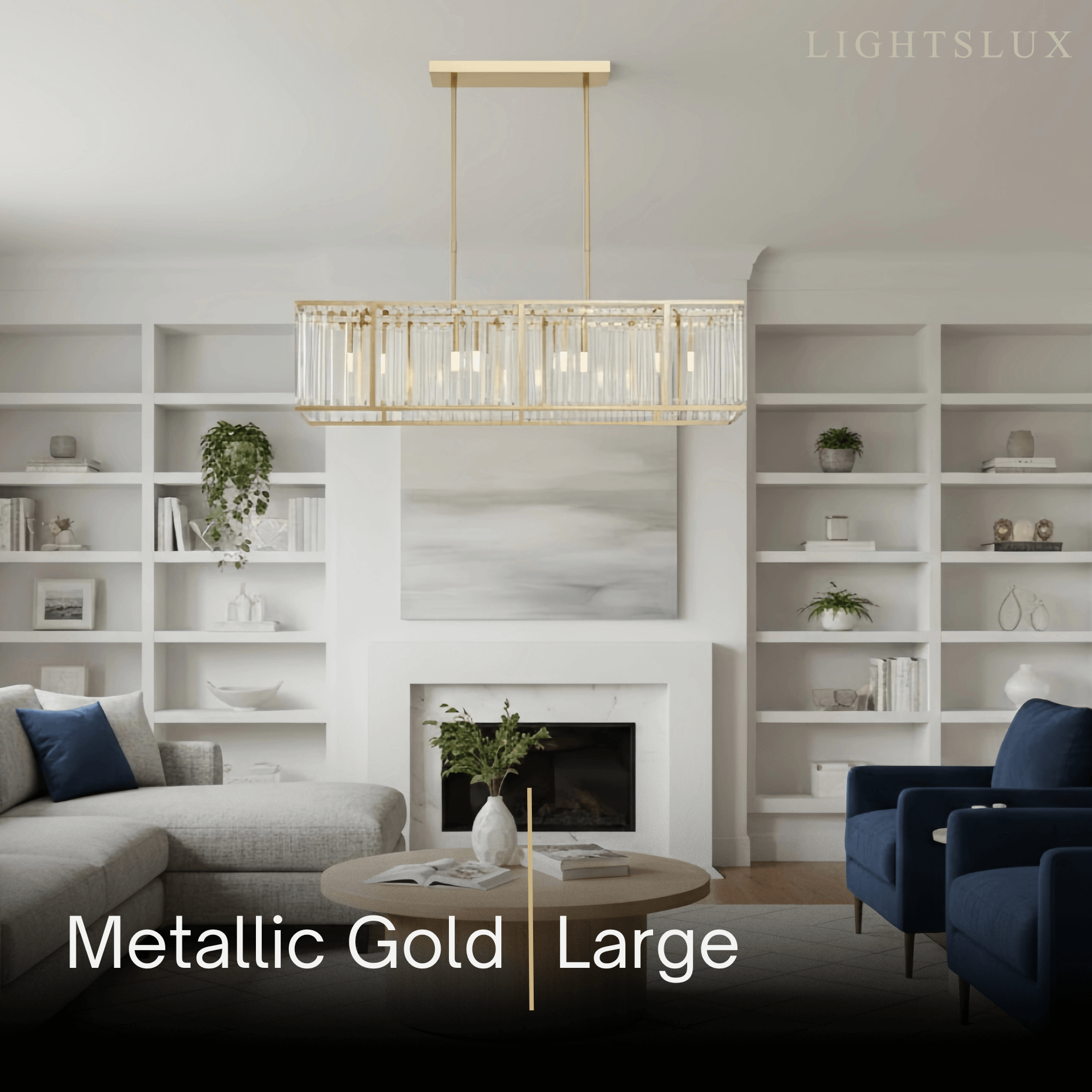 Lámpara de araña lineal moderna – Acentos metálicos para interiores de lujo refinado - Flindria