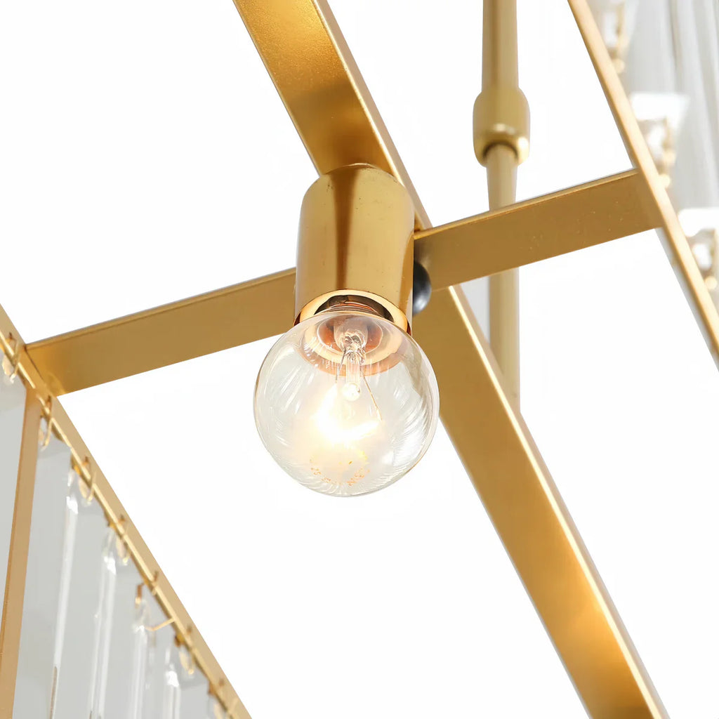Lámpara de araña lineal moderna – Acentos metálicos para interiores de lujo refinado - Flindria