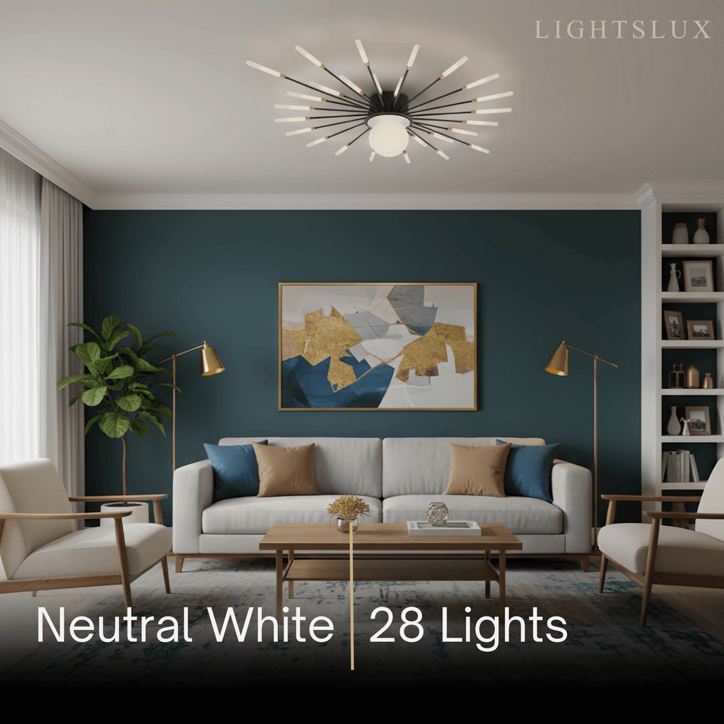 Modern Ceiling Light – Natural Curves Semi-Flush Mount Coastal Ambiance Ceiling Light - Flindria