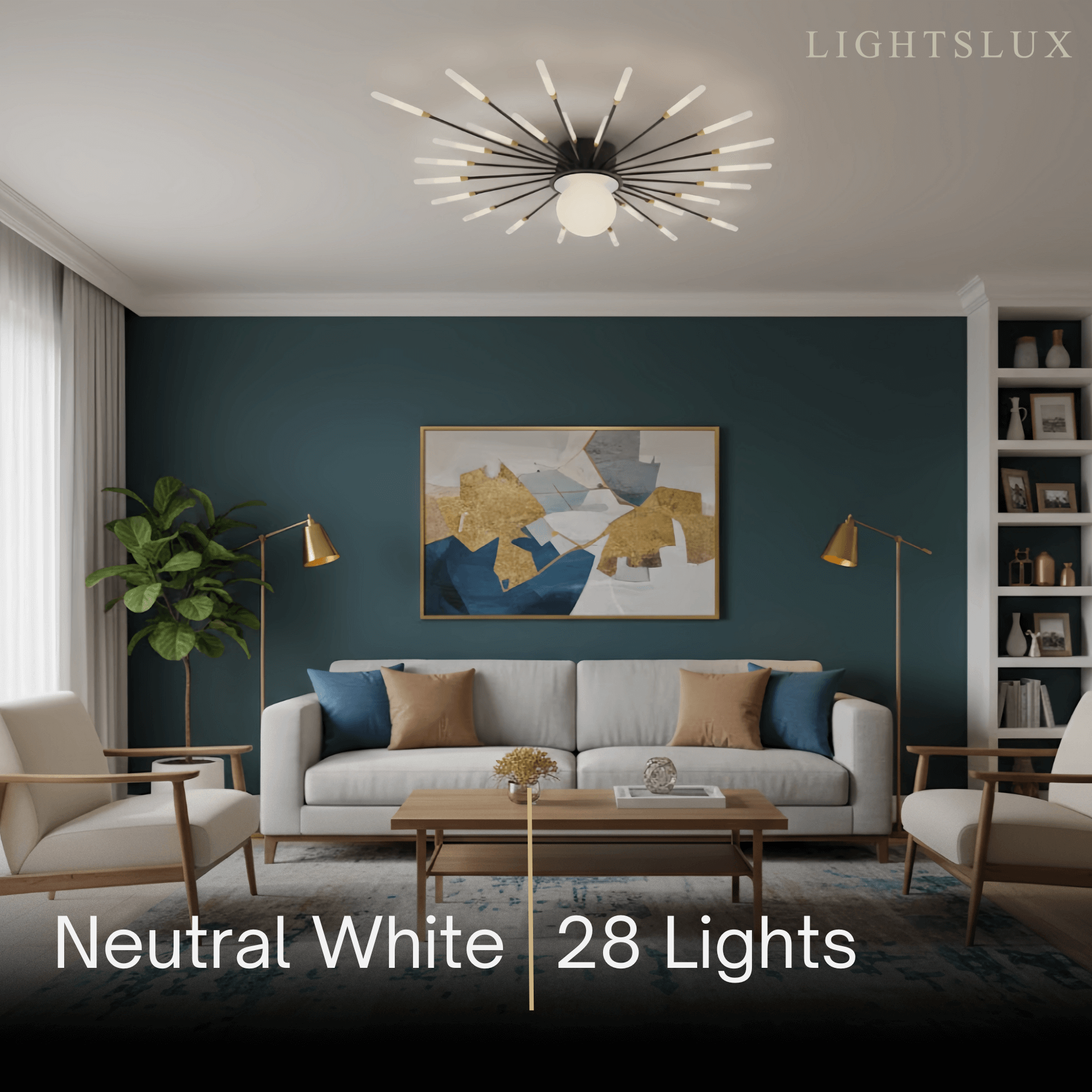 Modern Ceiling Light – Natural Curves Semi-Flush Mount Coastal Ambiance Ceiling Light - Flindria