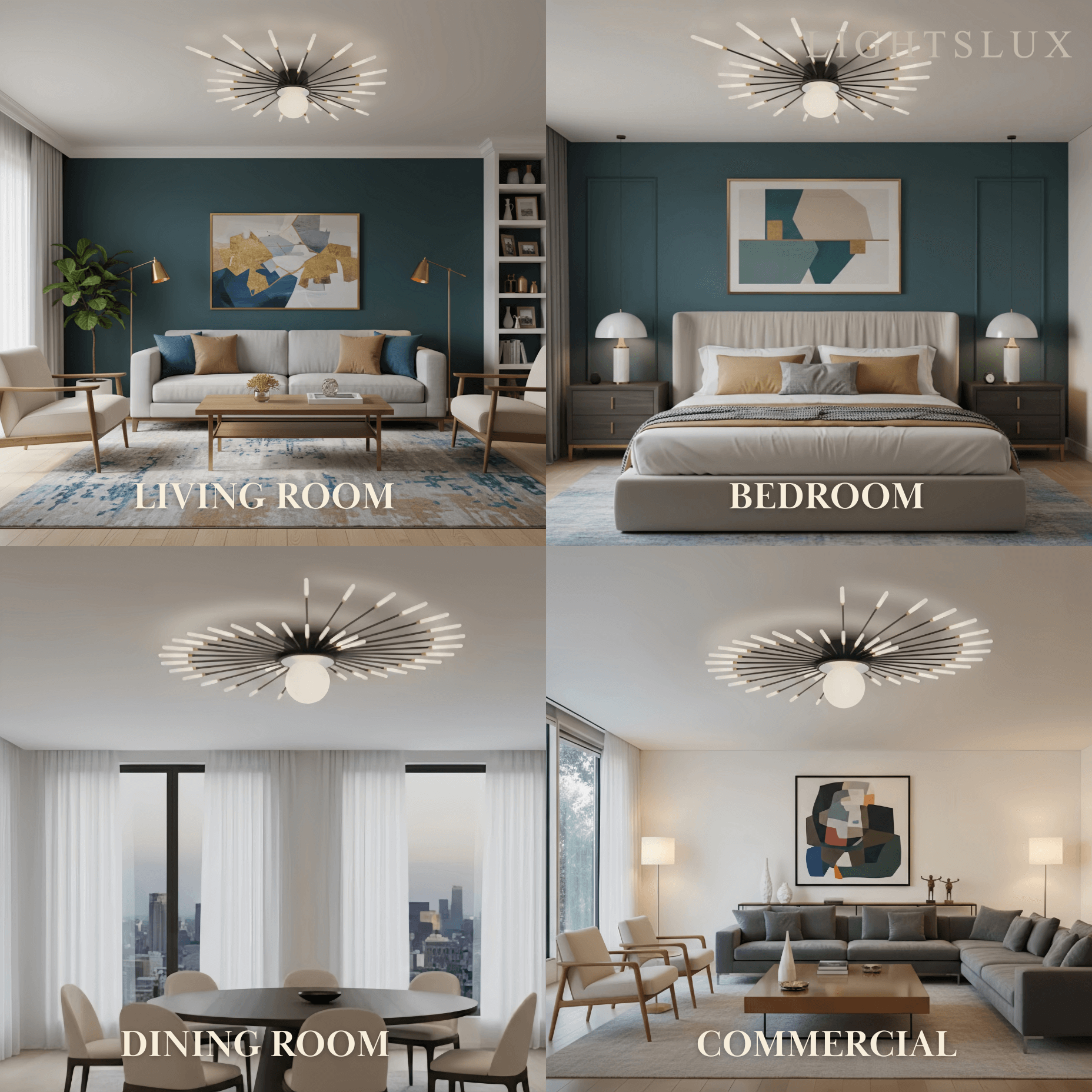 Modern Ceiling Light – Natural Curves Semi-Flush Mount Coastal Ambiance Ceiling Light - Flindria