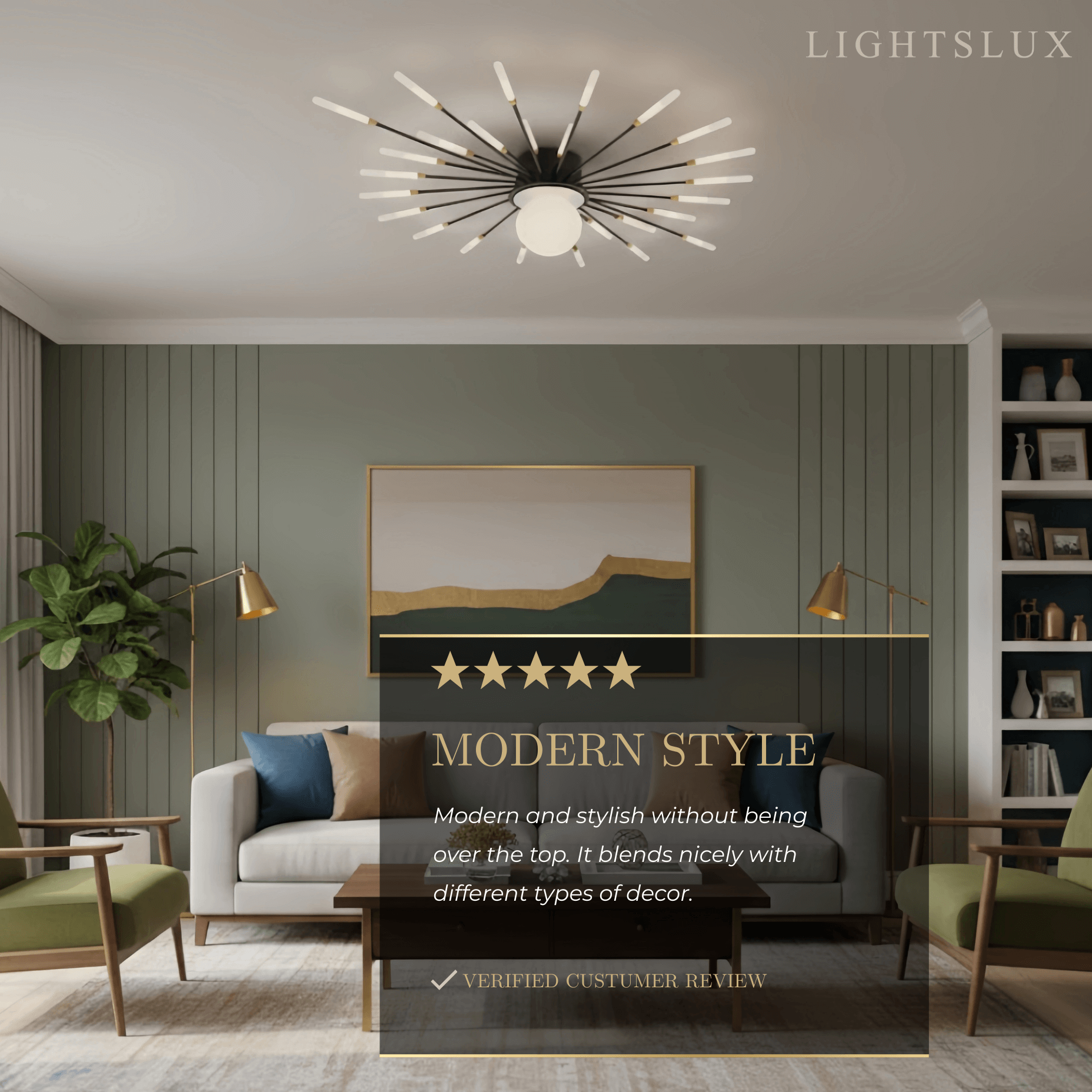 Modern Ceiling Light – Natural Curves Semi-Flush Mount Coastal Ambiance Ceiling Light - Flindria