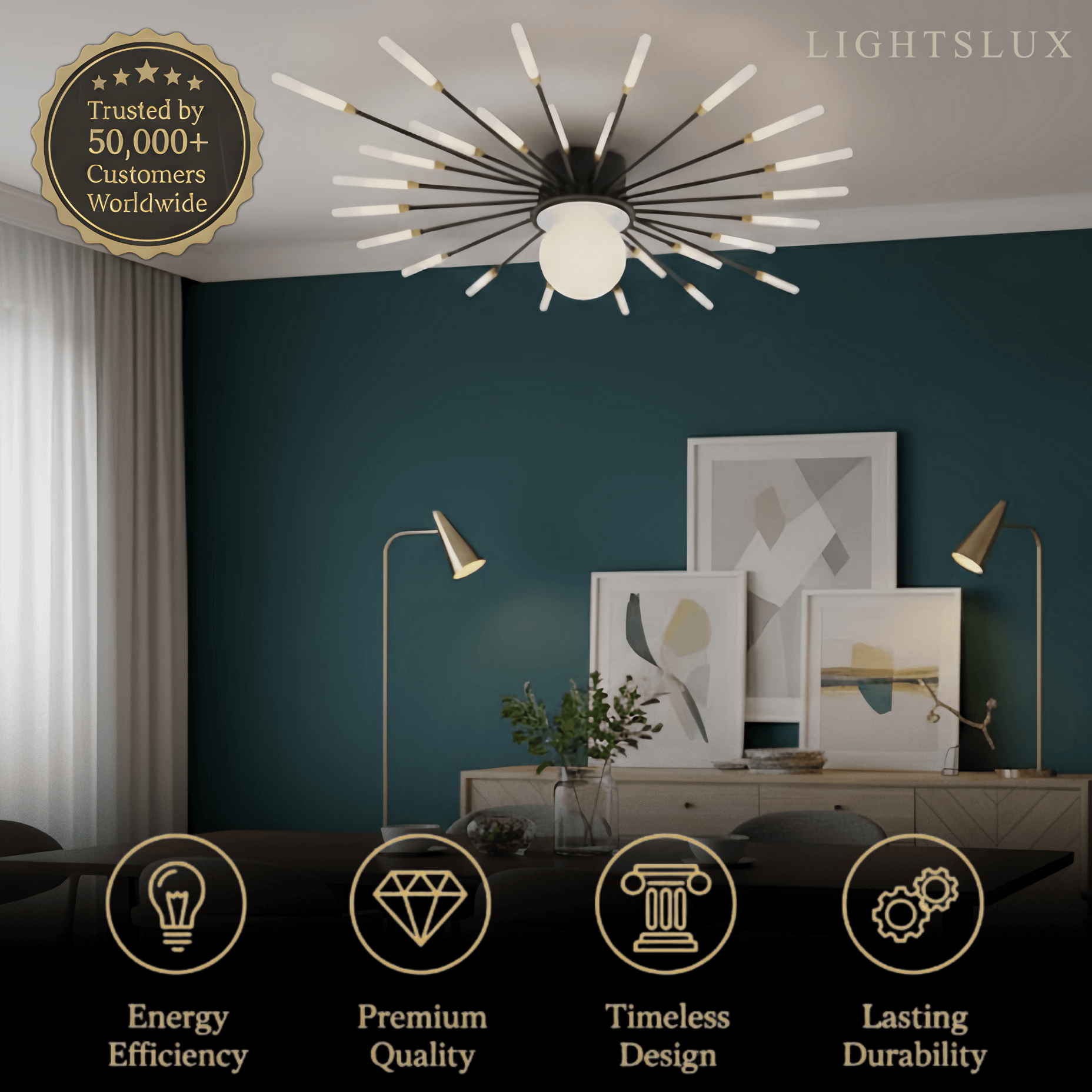 Modern Ceiling Light – Natural Curves Semi-Flush Mount Coastal Ambiance Ceiling Light - Flindria
