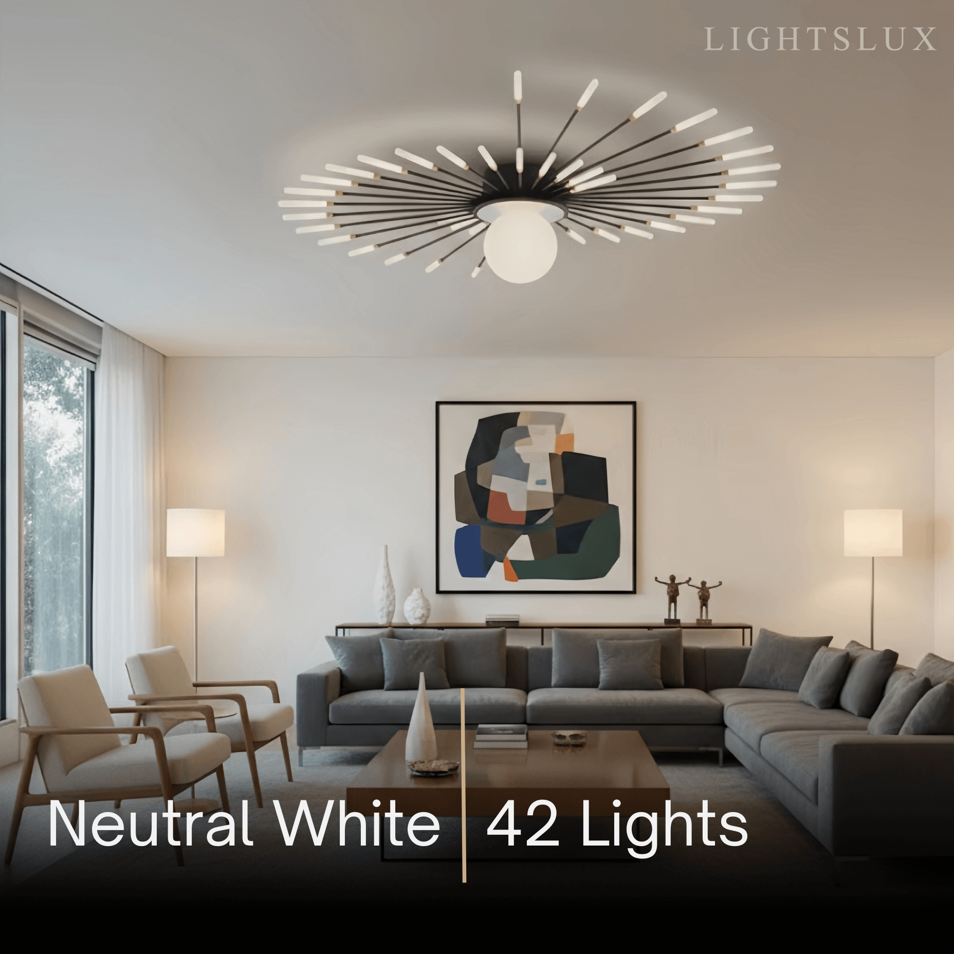 Modern Ceiling Light – Natural Curves Semi-Flush Mount Coastal Ambiance Ceiling Light - Flindria