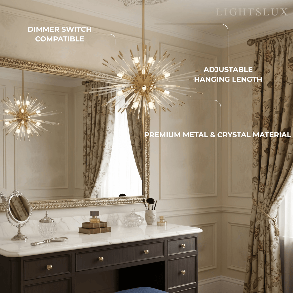 Lustre en cristal organique – Forme éthérée charme féerique pour îlot de cuisine - Flindria