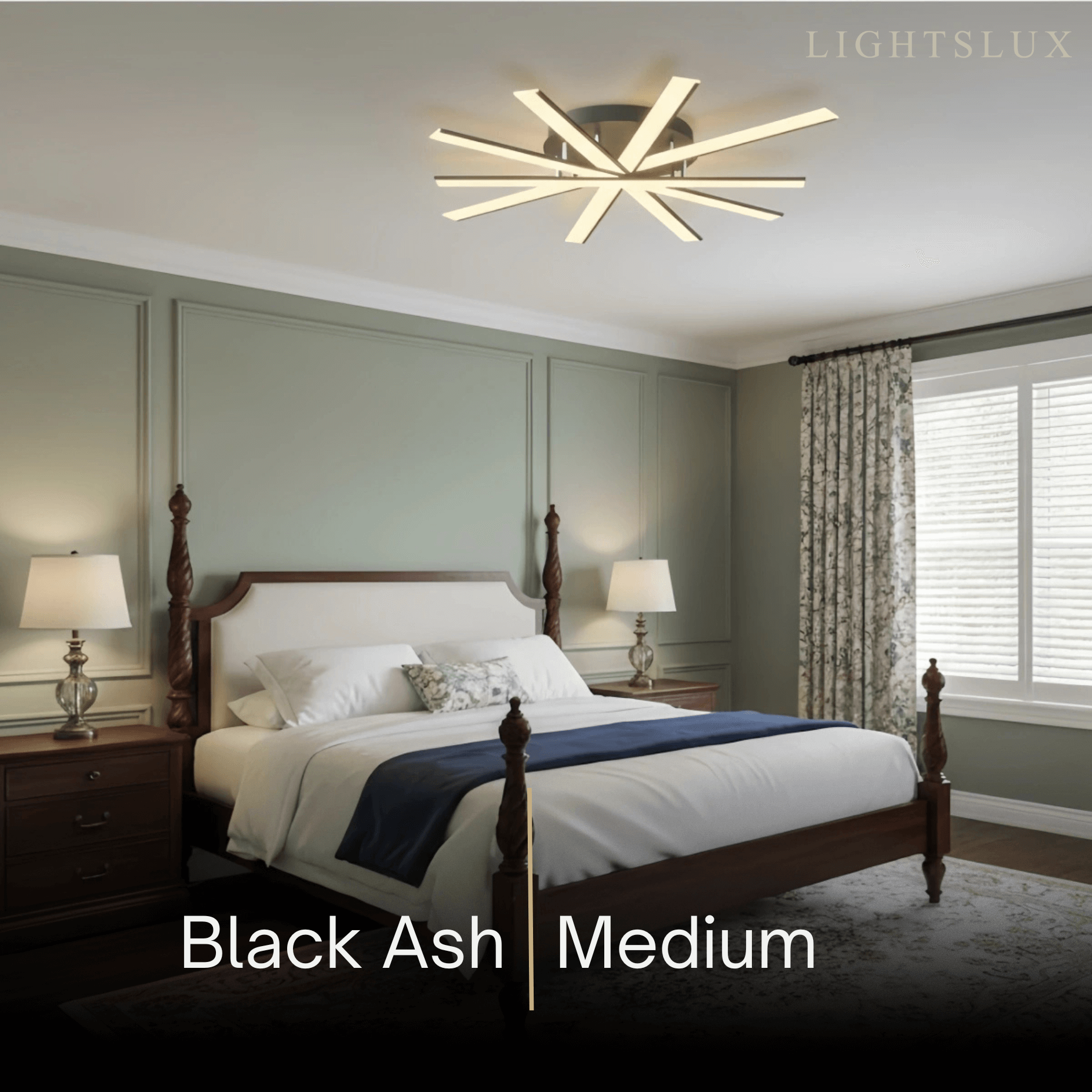 Moderne geometrische lineaire plafondlamp – zwart essenhout/metallisch goud voor woonkamer - Flindria
