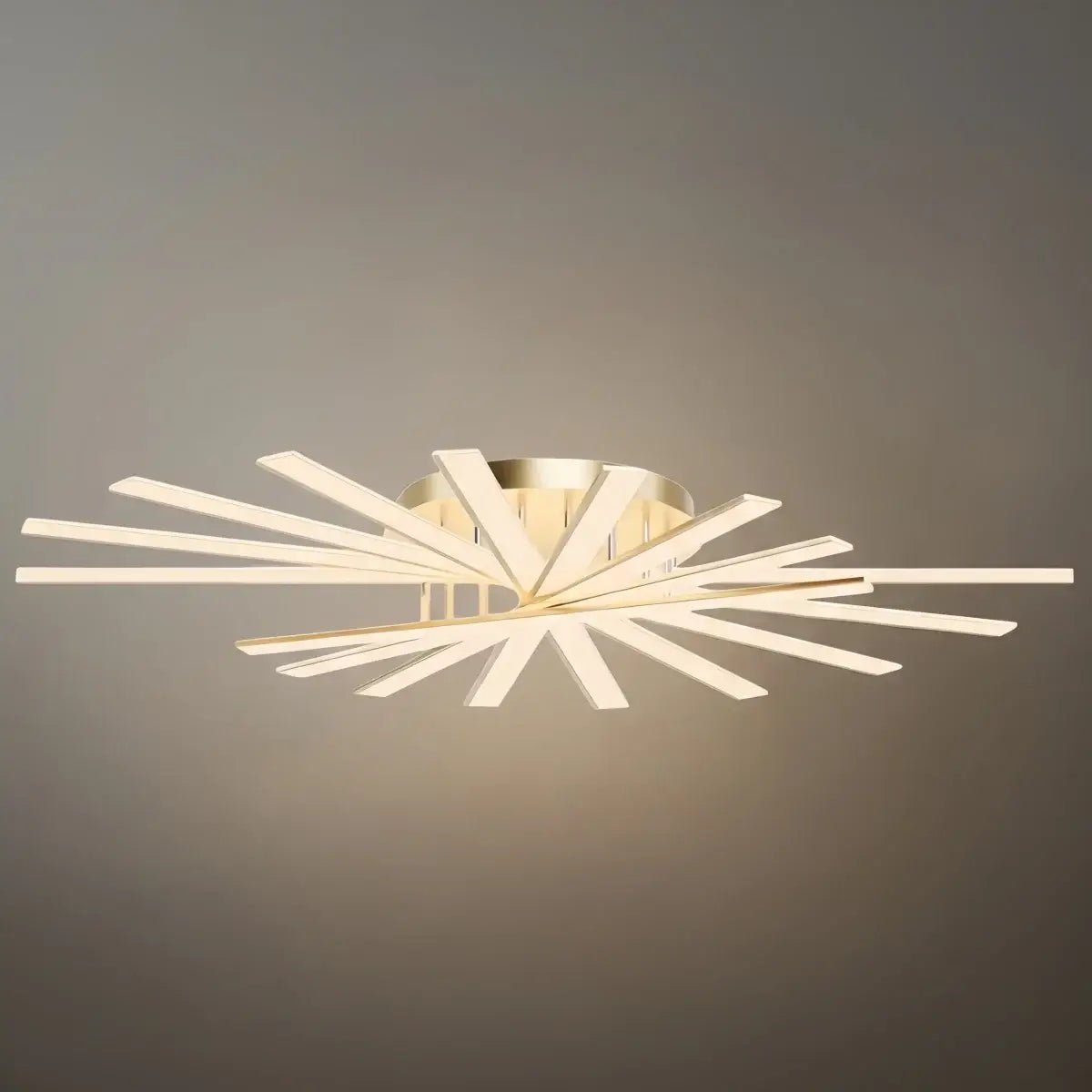 Moderne geometrische lineaire plafondlamp – zwart essenhout/metallisch goud voor woonkamer - Flindria