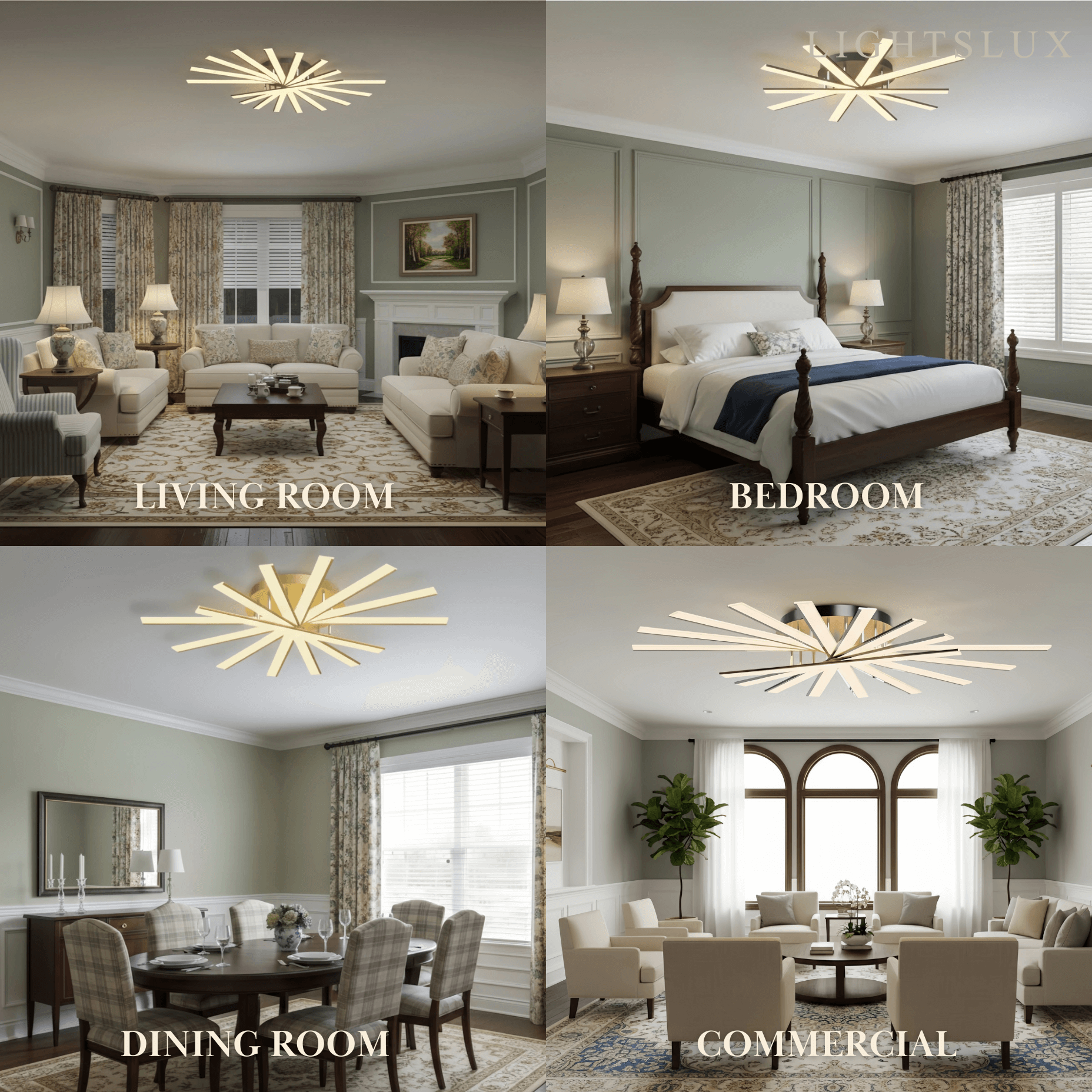 Moderne geometrische lineaire plafondlamp – zwart essenhout/metallisch goud voor woonkamer - Flindria